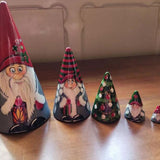 5 Pieces of Christmas Matryoshka Christmas Dwarf Collection Dolls Stacking Dolls Ornaments Christmas Decorations - 45-Degree Angle