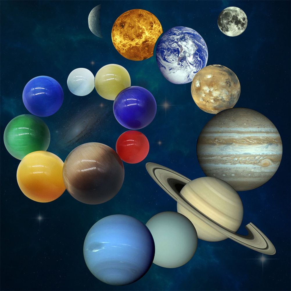 Opal Eight Planets Universe System Planets Popular Science Planet Set Educational Ornaments For Kids Teens Ore Gift