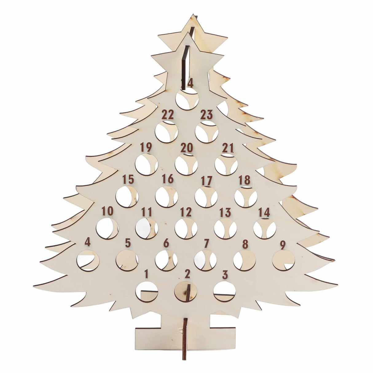 Christmas Advent Calendar Countdown 24 Wooden Christmas Tree Mini Alcohol Holder Wine Bottle Stand Decoration Gifts