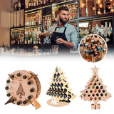 Christmas Advent Calendar Countdown 24 Wooden Christmas Tree Mini Alcohol Holder Wine Bottle Stand Decoration Gifts - Side View