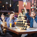 Christmas Advent Calendar Countdown 24 Wooden Christmas Tree Mini Alcohol Holder Wine Bottle Stand Decoration Gifts