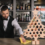 Christmas Advent Calendar Countdown 24 Wooden Christmas Tree Mini Alcohol Holder Wine Bottle Stand Decoration Gifts - Top-Down View