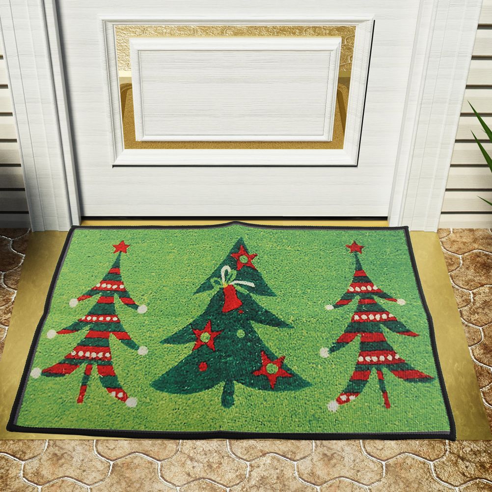 Christmas Doormat Xmas Flannel Floor Mat Merry Christmas Home Entrance Door Mat Anti Slip Floor Rug for Living Room