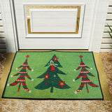 Christmas Doormat Xmas Flannel Floor Mat Merry Christmas Home Entrance Door Mat Anti Slip Floor Rug for Living Room - Side View