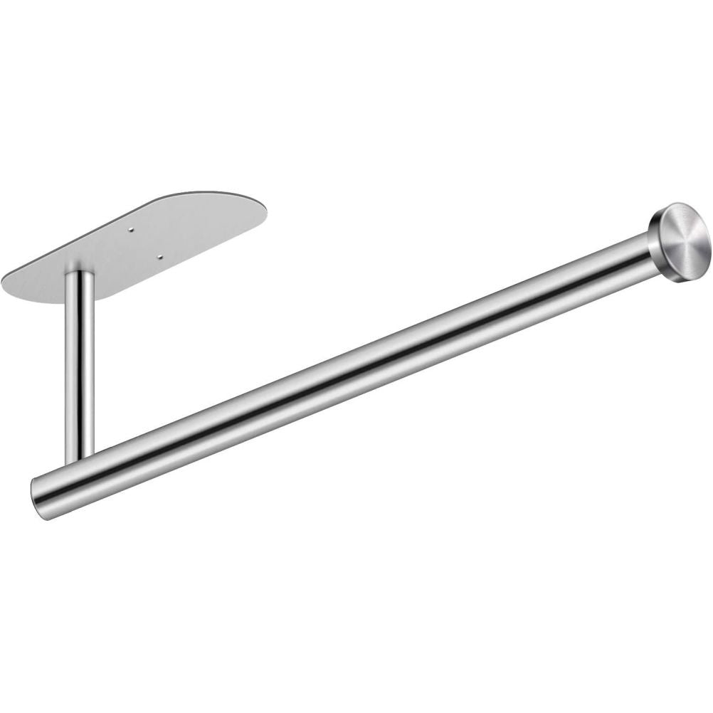 Paper Towel Holders Wall Mount Under Cabinet Self Adhesive Drilling Stainless Steel Paper Towel Rolls Holder for Kitchen Bathroom Rustproof Rack