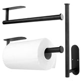 Paper Towel Holders Wall Mount Under Cabinet Self Adhesive Drilling Stainless Steel Paper Towel Rolls Holder for Kitchen Bathroom Rustproof Rack