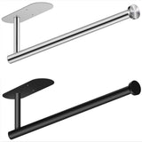 Paper Towel Holders Wall Mount Under Cabinet Self Adhesive Drilling Stainless Steel Paper Towel Rolls Holder for Kitchen Bathroom Rustproof Rack