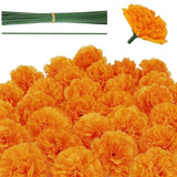 50Pcs Marigold Artificial Flower for Diwali Home Decor DIY Wreath Garland Craft Wedding Party Decoration