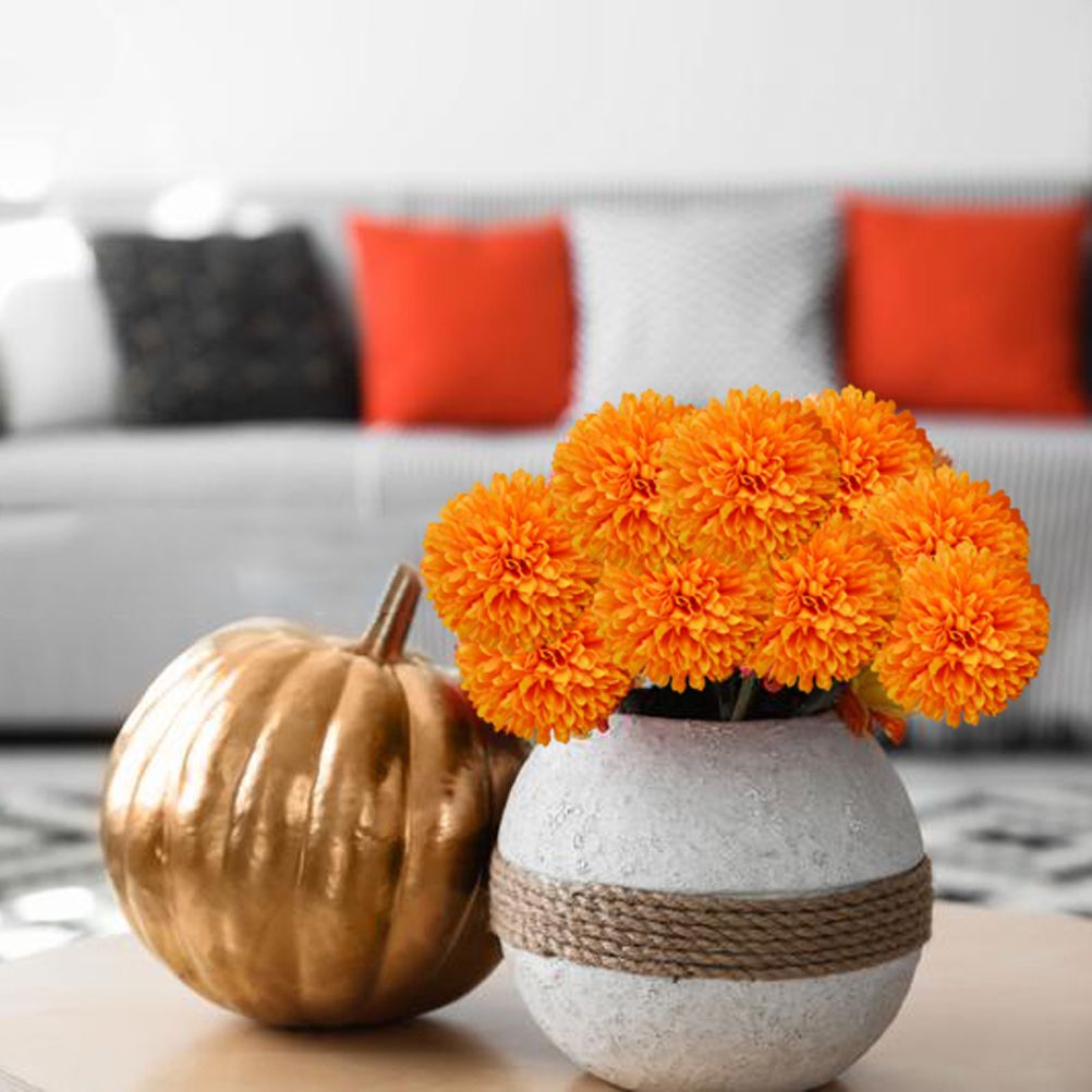 50Pcs Marigold Artificial Flower for Diwali Home Decor DIY Wreath Garland Craft Wedding Party Decoration