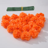 50Pcs Marigold Artificial Flower for Diwali Home Decor DIY Wreath Garland Craft Wedding Party Decoration - Extra Image