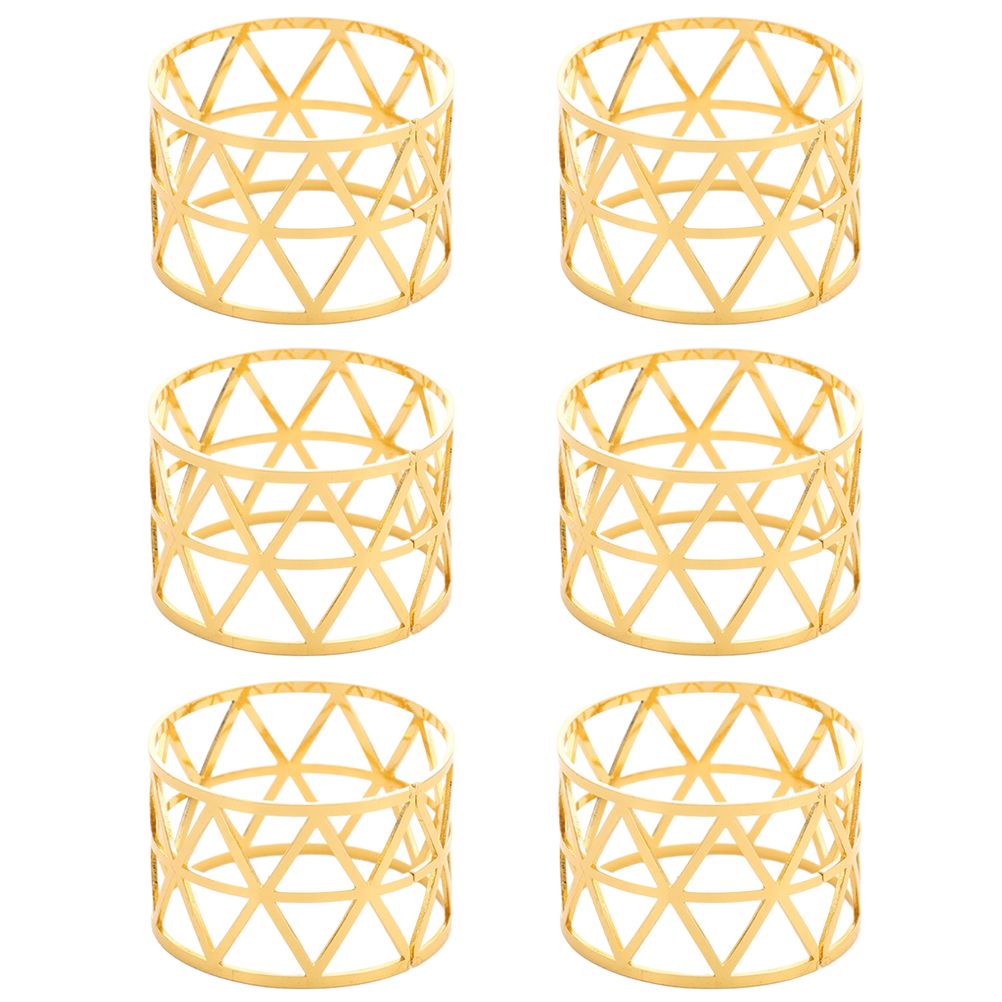 Pack of 6 Christmas Napkin Rings Gold Metal Napkin Ring Napkin Buckles for Wedding Party Dinner Anniversary Table Decoration