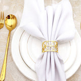 Pack of 6 Christmas Napkin Rings Gold Metal Napkin Ring Napkin Buckles for Wedding Party Dinner Anniversary Table Decoration