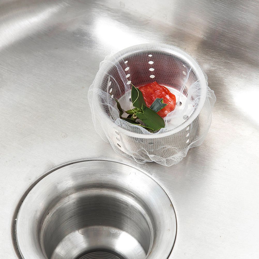 200 Pcs Sink Strainer Bag Sink Filter Net with Storage Case Sink Mesh Bag for Kitchen Waste Garbage