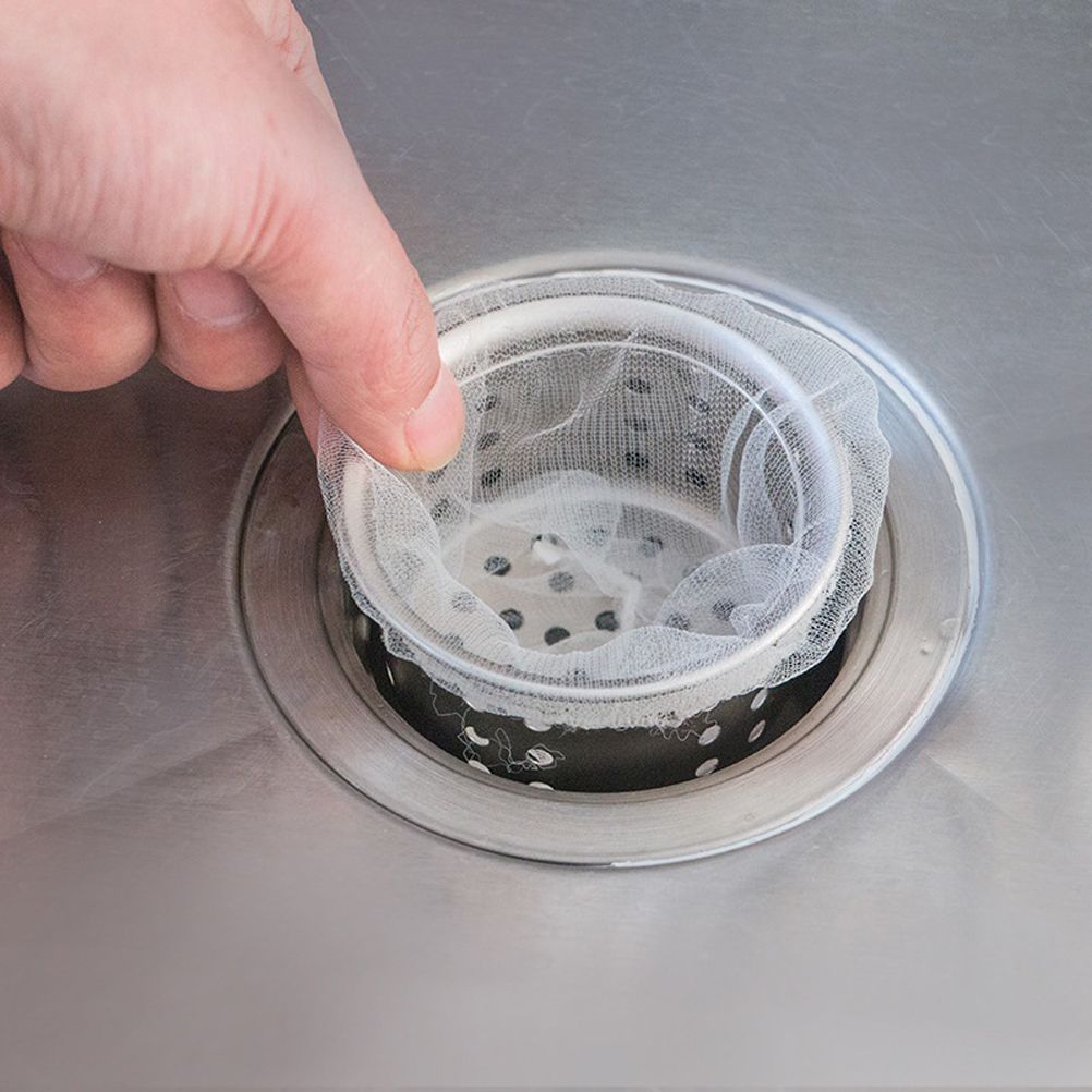 200 Pcs Sink Strainer Bag Sink Filter Net with Storage Case Sink Mesh Bag for Kitchen Waste Garbage