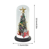 Christmas Tree in Glass Dome LED Glass Cover Ornaments Cedar Window Shooting Props Gifts for Girlfriends and Lovers - Side View