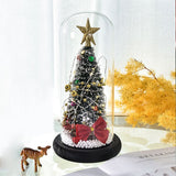 Christmas Tree in Glass Dome LED Glass Cover Ornaments Cedar Window Shooting Props Gifts for Girlfriends and Lovers - Close-Up Angle