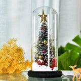 Christmas Tree in Glass Dome LED Glass Cover Ornaments Cedar Window Shooting Props Gifts for Girlfriends and Lovers - Low Angle