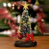 Christmas Tree in Glass Dome LED Glass Cover Ornaments Cedar Window Shooting Props Gifts for Girlfriends and Lovers - Extra Image