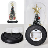 Christmas Tree in Glass Dome LED Glass Cover Ornaments Cedar Window Shooting Props Gifts for Girlfriends and Lovers