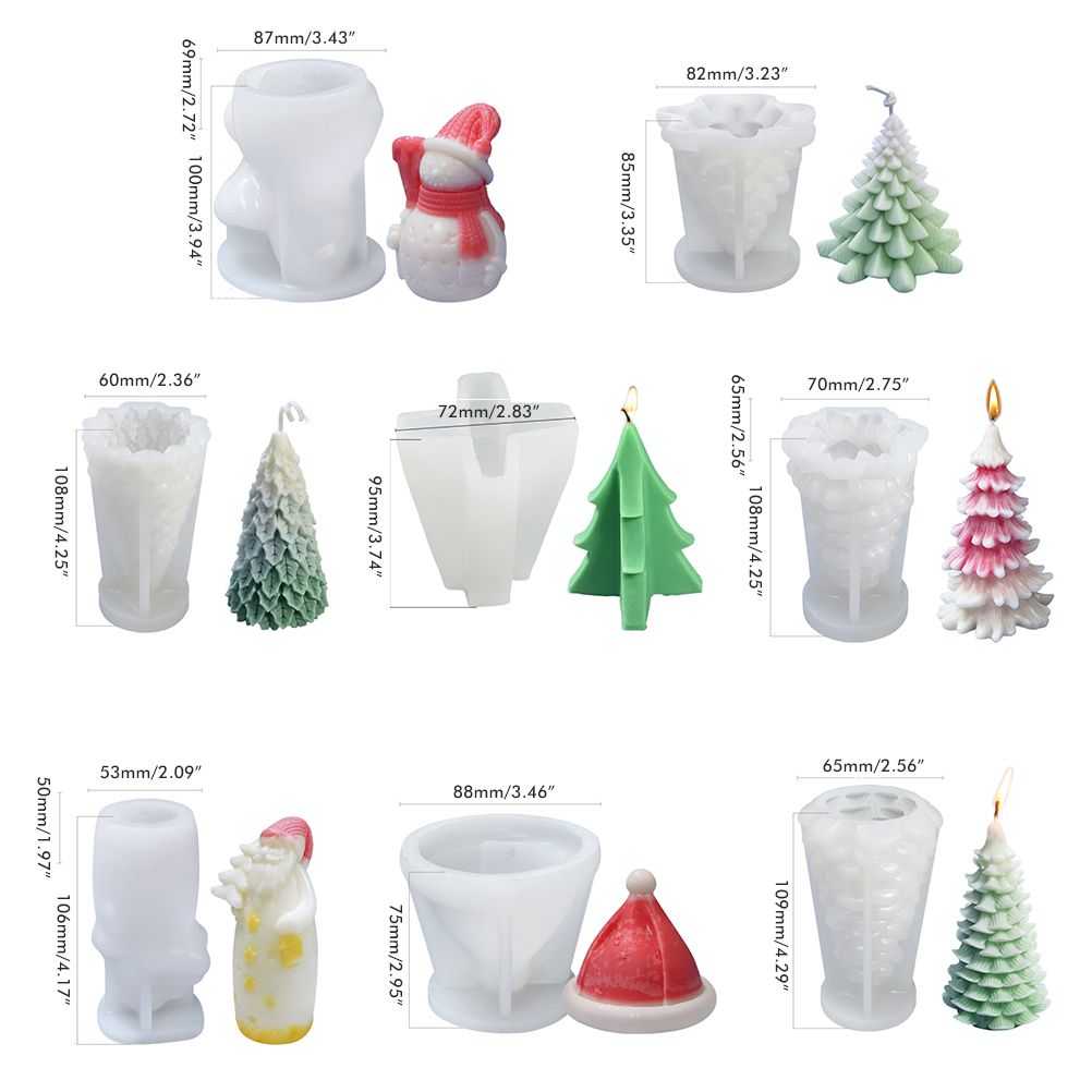 1 Pcs Christmas Tree DIY Silicone Candle Mold for Soap Cake Decorating Festival Craft Making Home Decoration Candle Making Supplies