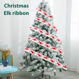 6M Christmas Ribbon Decoration Christmas Tree Twined Elk Ribbon New Year DIY Ribbon Bow Crafts Decorations