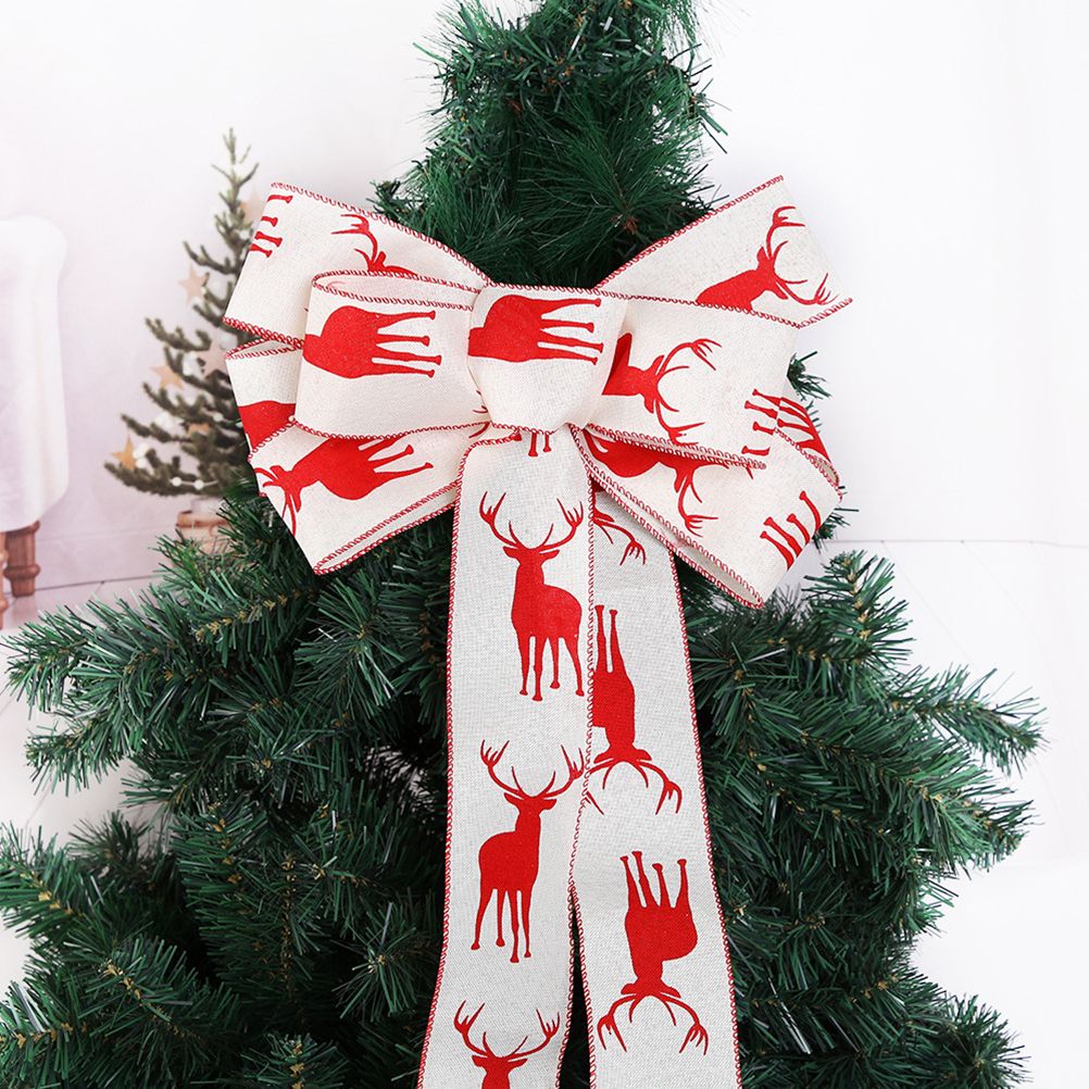6M Christmas Ribbon Decoration Christmas Tree Twined Elk Ribbon New Year DIY Ribbon Bow Crafts Decorations