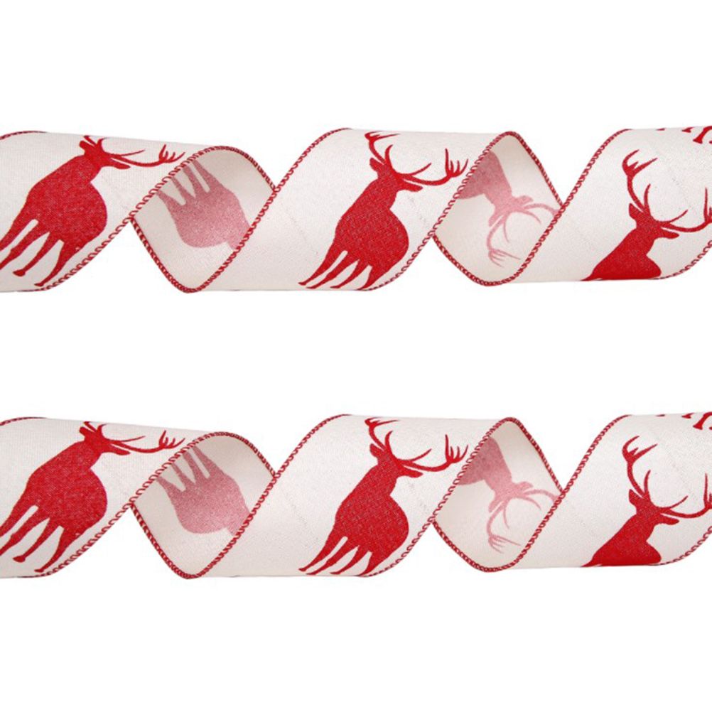 6M Christmas Ribbon Decoration Christmas Tree Twined Elk Ribbon New Year DIY Ribbon Bow Crafts Decorations