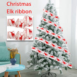 6M Christmas Ribbon Decoration Christmas Tree Twined Elk Ribbon New Year DIY Ribbon Bow Crafts Decorations - Low Angle