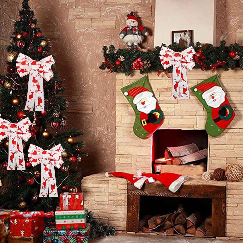 6M Christmas Ribbon Decoration Christmas Tree Twined Elk Ribbon New Year DIY Ribbon Bow Crafts Decorations