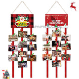 Christmas Card Holder Felt Wall Hanging Picture Holders with 40 Photo Clips Picture Frame Collage Decoration Christmas Cards Photo Paper Crafts
