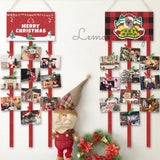 Christmas Card Holder Felt Wall Hanging Picture Holders with 40 Photo Clips Picture Frame Collage Decoration Christmas Cards Photo Paper Crafts