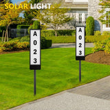 Solar Powered Lighted House Address Numbers Light LED Illuminated with Dual Color Outdoor Address Plaque for Home Yard Garden - Rear View