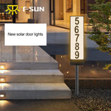 Solar Powered Lighted House Address Numbers Light LED Illuminated with Dual Color Outdoor Address Plaque for Home Yard Garden - Low Angle