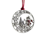 Pewter Christmas Tree Metal Pendant DIY Craft Hanging Decoration for Xmas Tree Home Party