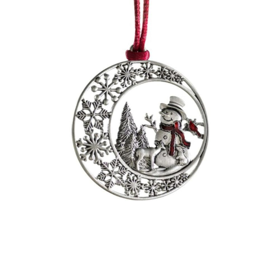 Pewter Christmas Tree Metal Pendant DIY Craft Hanging Decoration for Xmas Tree Home Party