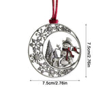 Pewter Christmas Tree Metal Pendant DIY Craft Hanging Decoration for Xmas Tree Home Party