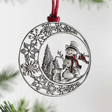 Pewter Christmas Tree Metal Pendant DIY Craft Hanging Decoration for Xmas Tree Home Party