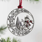 Pewter Christmas Tree Metal Pendant DIY Craft Hanging Decoration for Xmas Tree Home Party