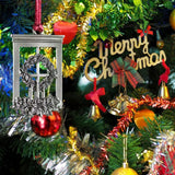 Pewter Christmas Tree Metal Pendant DIY Craft Hanging Decoration for Xmas Tree Home Party