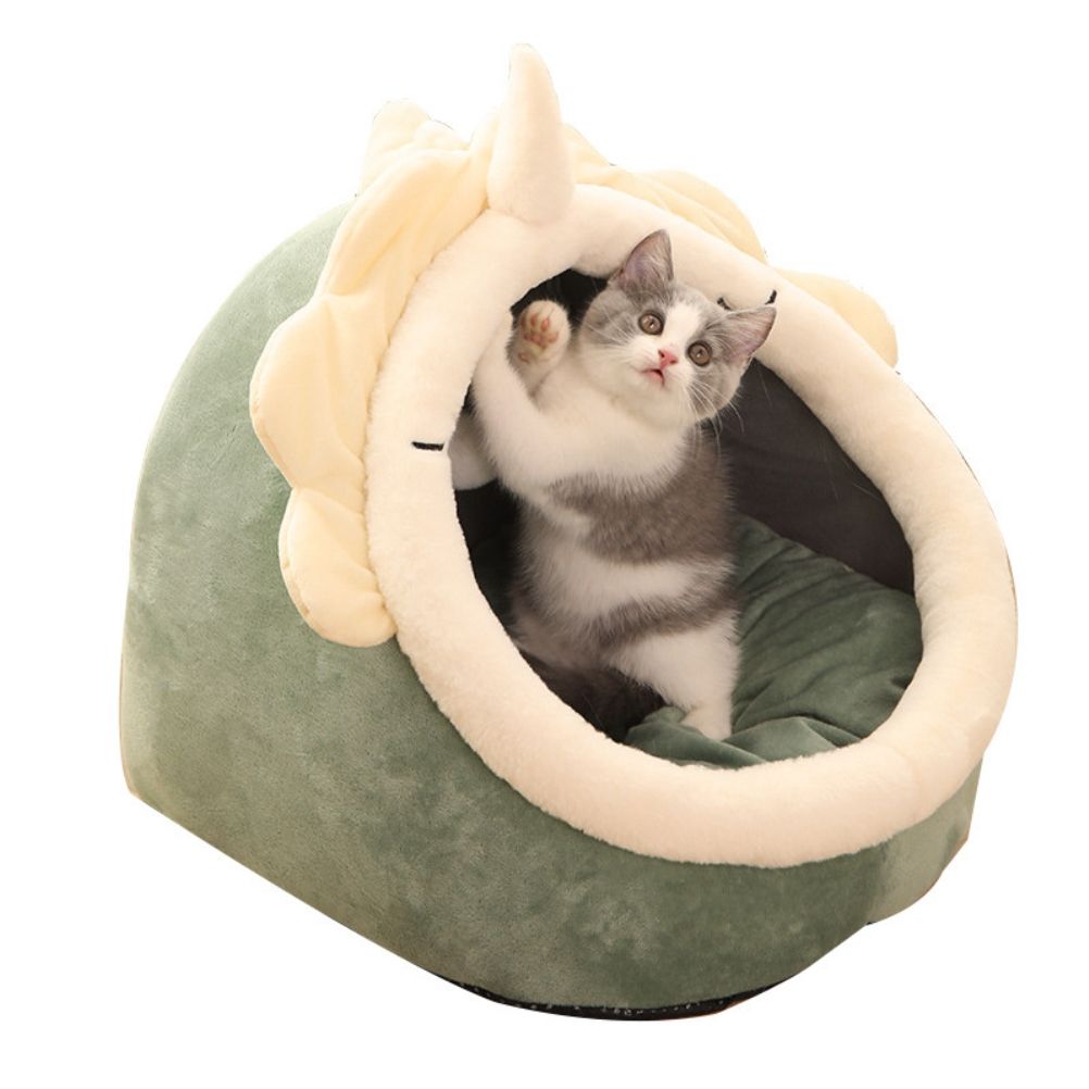 Warm Cozy Pet Bed Non Slip Bottom Cat House Cushion Removable and Washable Pet Sleeping Nest Bed
