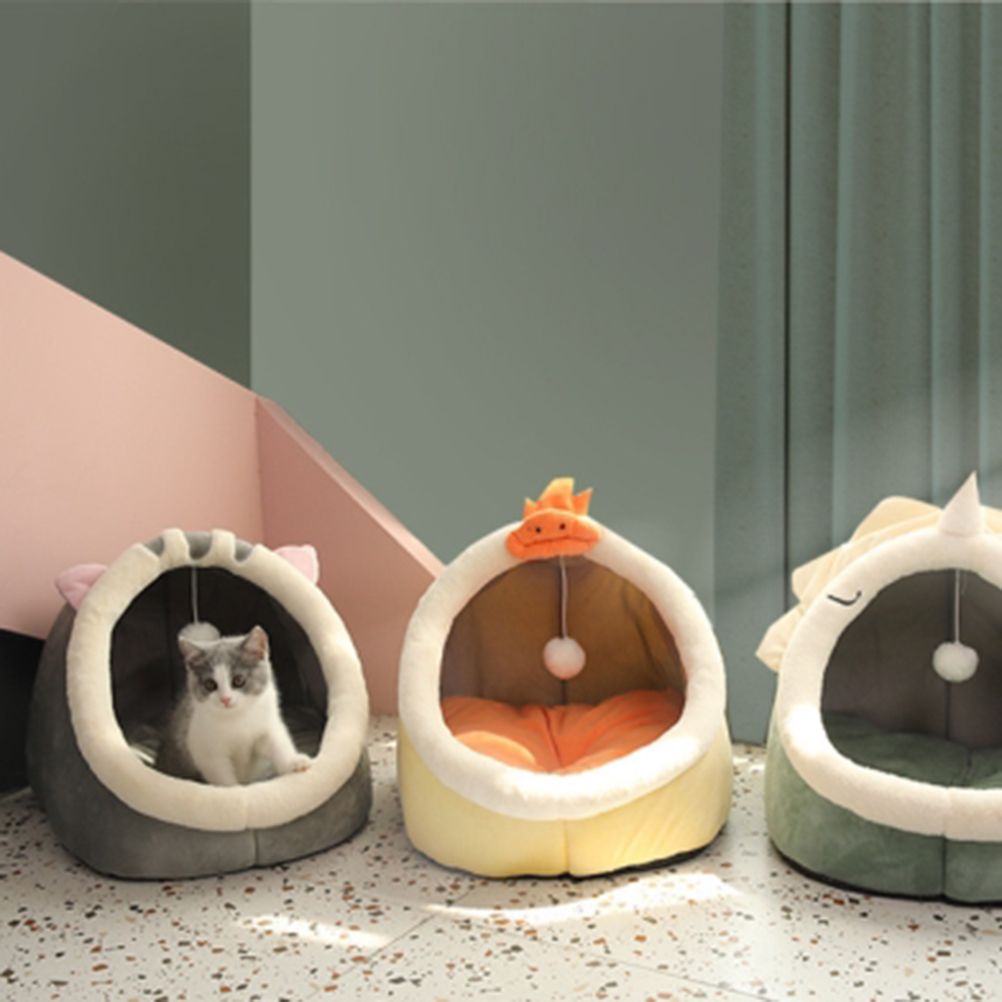 Warm Cozy Pet Bed Non Slip Bottom Cat House Cushion Removable and Washable Pet Sleeping Nest Bed