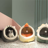 Warm Cozy Pet Bed Non Slip Bottom Cat House Cushion Removable and Washable Pet Sleeping Nest Bed
