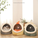 Warm Cozy Pet Bed Non Slip Bottom Cat House Cushion Removable and Washable Pet Sleeping Nest Bed