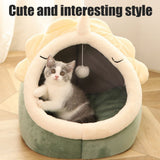 Warm Cozy Pet Bed Non Slip Bottom Cat House Cushion Removable and Washable Pet Sleeping Nest Bed - Rear View