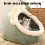 Warm Cozy Pet Bed Non Slip Bottom Cat House Cushion Removable and Washable Pet Sleeping Nest Bed