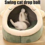 Warm Cozy Pet Bed Non Slip Bottom Cat House Cushion Removable and Washable Pet Sleeping Nest Bed - Extra Image