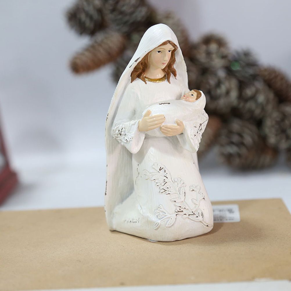 Christmas Nativity Figures Ornaments Resin Craft Traditional Nativity Scene Figures Resin Figures Statue Christ Birth of Jesus Ornaments