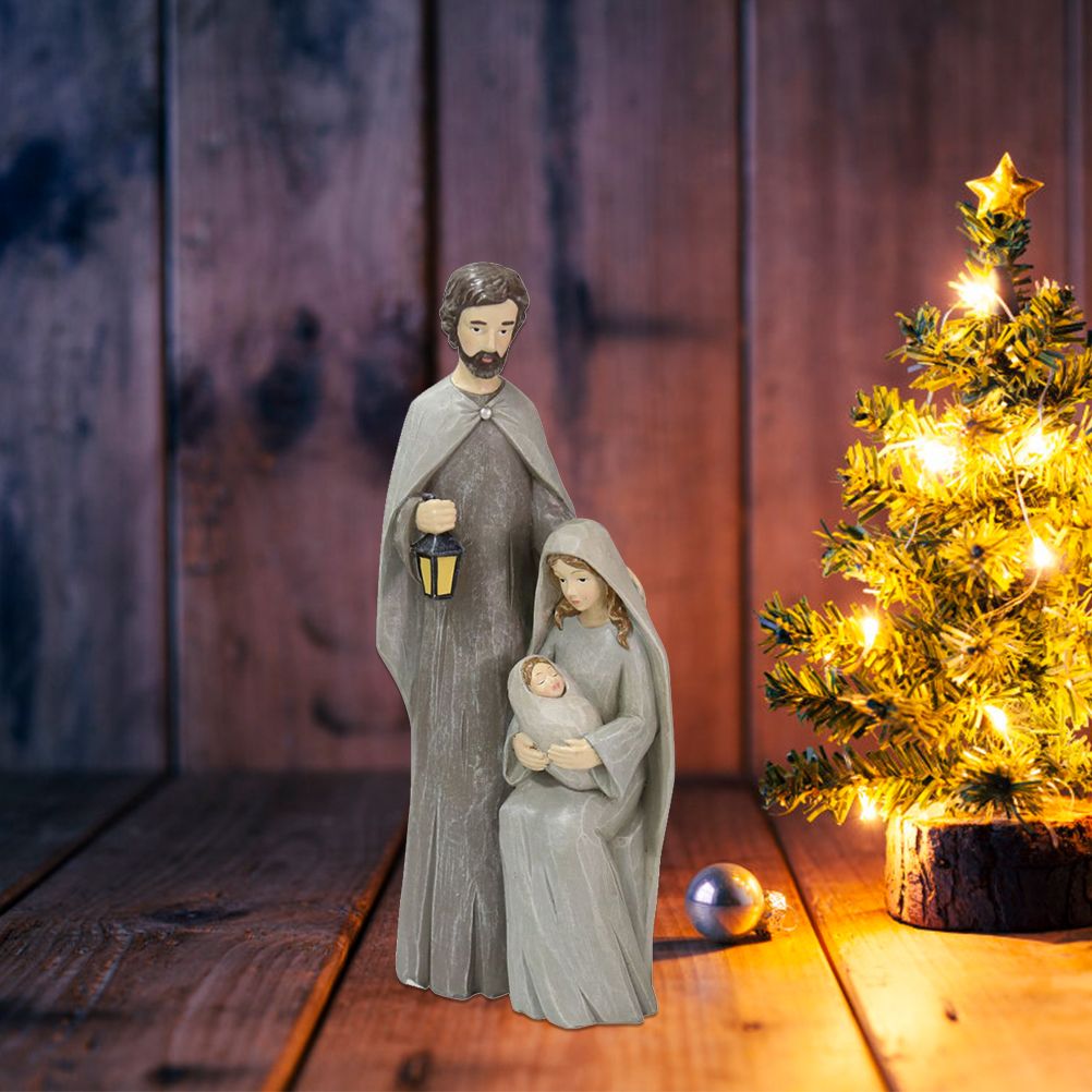 Christmas Nativity Figures Ornaments Resin Craft Traditional Nativity Scene Figures Resin Figures Statue Christ Birth of Jesus Ornaments