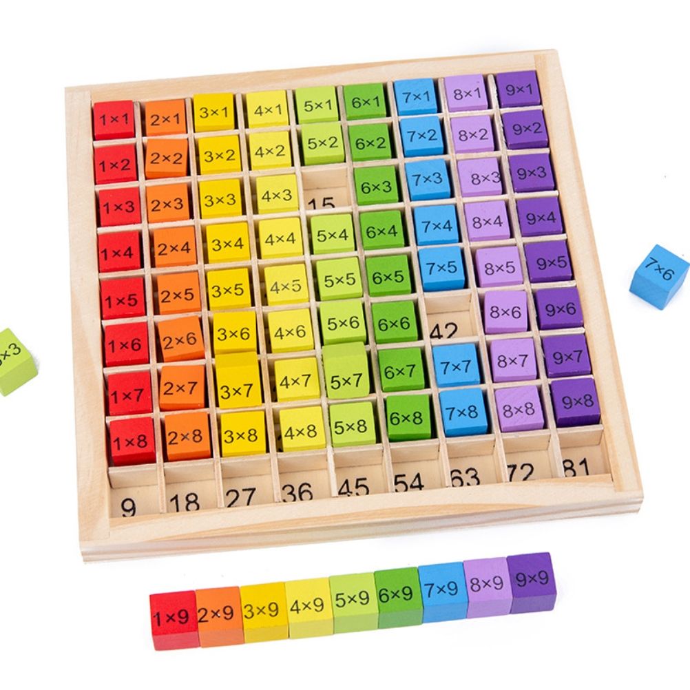 Educational Wooden Toys for Kids Children Baby 99 Multiplication Table Math Arithmetic Puzzle Early Teaching Aids