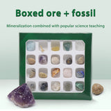20 kinds of Mini Size Natural Crystal Agate Stone Rocks Minerals Fossils Kids Teaching Materials for Geology Enthusiasts Collection Gifts